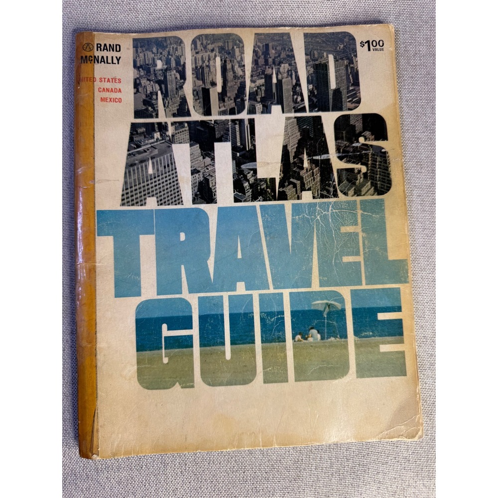 Vintage 1968 Rand McNally Road Atlas Travel Guide RCA Dealer Promo Edition Ads